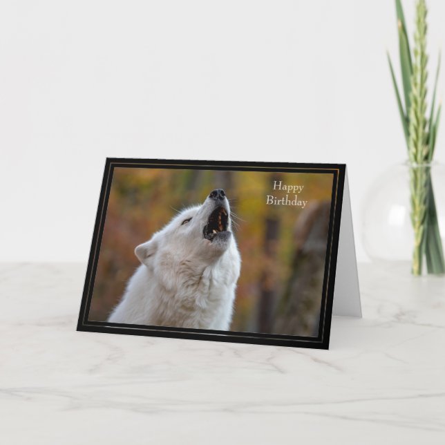 Happy Birthday Card Wolf Karte (Vorderseite)