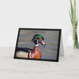 Happy Birthday Card Wood Duck Karte