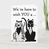 Happy Birthday Card: Zwei schwarzweiße Katzen