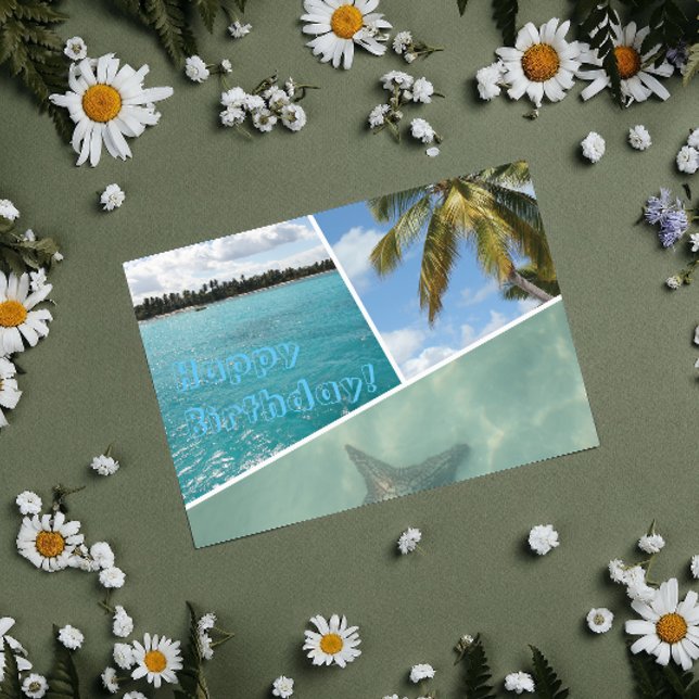 Happy Birthday Caribbean Foto Collage Karte (Von Creator hochgeladen)