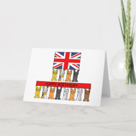 Happy Birthday Cartoon Cats aus Großbritannien Karte