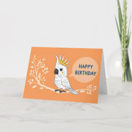 Happy Birthday Cartoon Cockatoo Parrot Karte