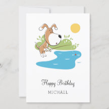 Happy Birthday Cartoon Niedlich Hund Welpe Angelka
