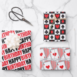 Happy Birthday Casino Geschenk Geschenkpapier Set