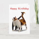 Happy Birthday Cat Friends Card Karte<br><div class="desc">Originelles Kunstdesign von zwei freundlichen Katzen von Carolyn McFann von Two Purring Cats Studio auf einer individuell anpassbaren Geburtstagskarte für Fans von Katzen. 
 
 Sehen Sie sich unten einige unserer Produkte an (klicken Sie,  um zu diesem Produkt zu gelangen) und besuchen Sie unsere Kunstgeschäfte unter:</div>