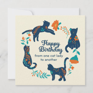 Happy Birthday Cat Lady Karte