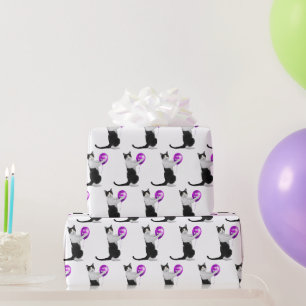Happy Birthday Cat mit Balloon Geschenkpapier
