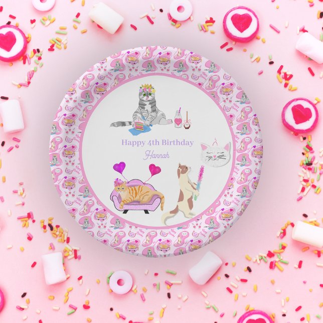 Happy Birthday Cats haben einen Party-Namen Pappteller (Von Creator hochgeladen)