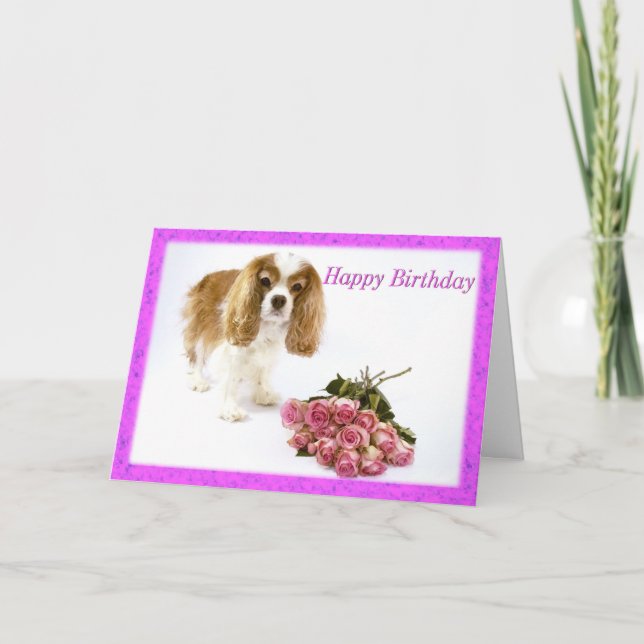 Happy Birthday Cavalier King Charles Spaniel Card Karte (Vorderseite)