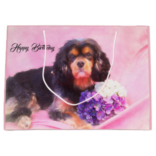 Happy Birthday Cavalier King Charles Spaniel Große Geschenktüte
