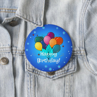 Happy Birthday celebration balloons, Button