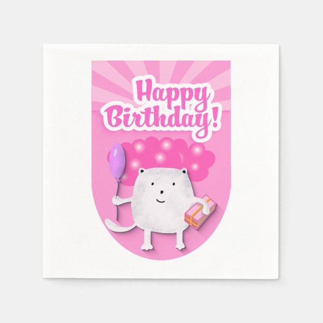 Happy Birthday Celebration Design Serviette (Vorderseite)