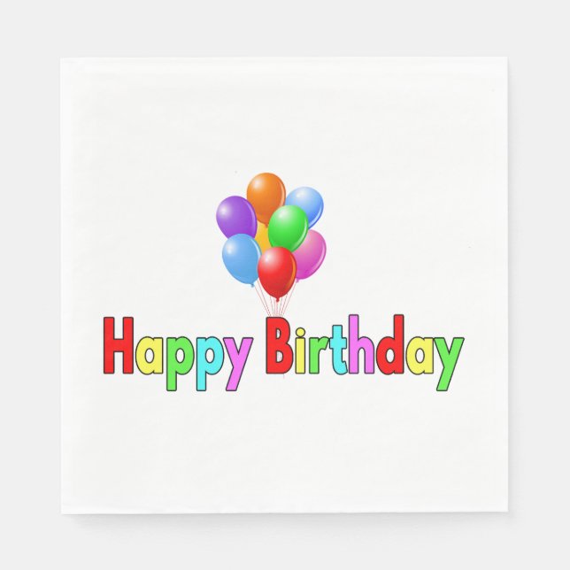 Happy Birthday Celebration Party Serviette (Vorderseite)