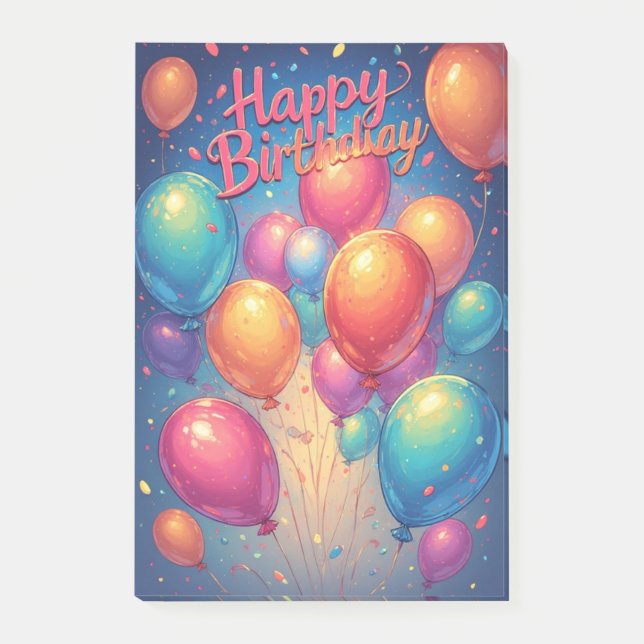 Happy Birthday Celebration Post-It Notes Klebezettel (Vorderseite)