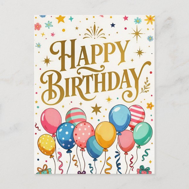 Happy Birthday Celebration Postkarte (Vorderseite)