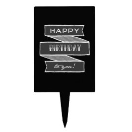 Happy Birthday Chalk Tattoo Typografie Cake Topper