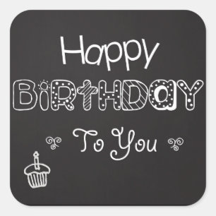 Happy Birthday Chalkboard Sticker
