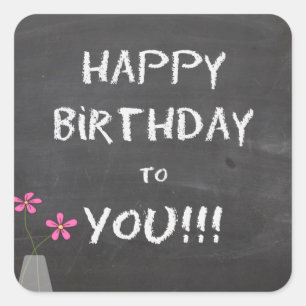 Happy Birthday Chalkboard Stickers