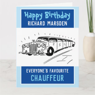 Happy Birthday Chauffeur oder Fahrer Karte
