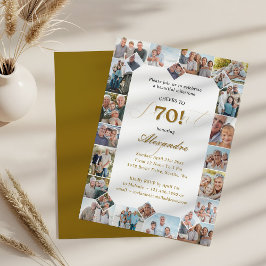 Happy Birthday Cheers To 70 Years Photo Collage Einladung
