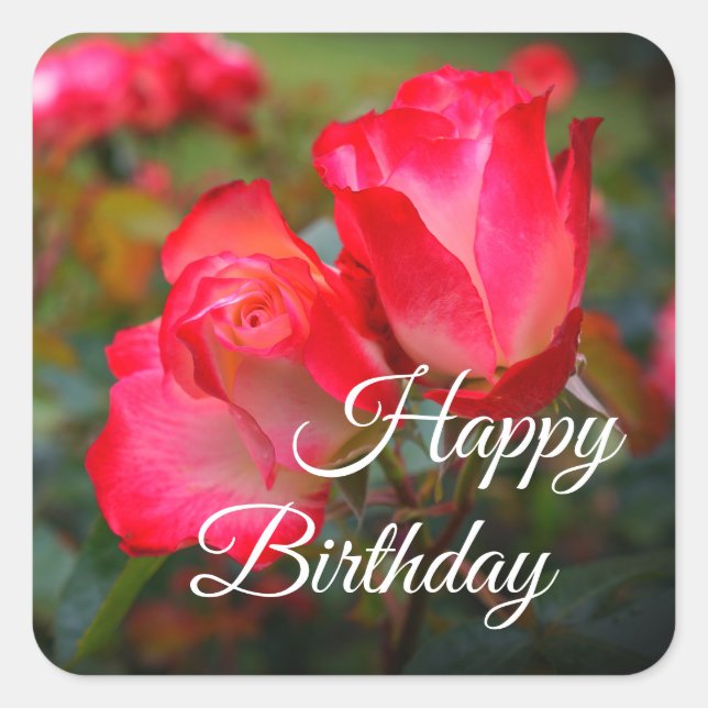 Happy Birthday Cherry Parfait Rose #4-2 Stickers (Vorderseite)