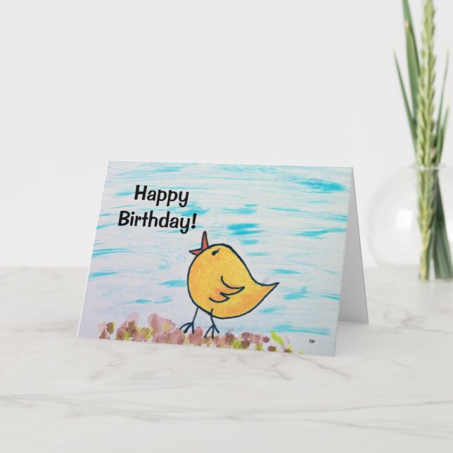 Happy Birthday Chick Karte (Vorderseite)