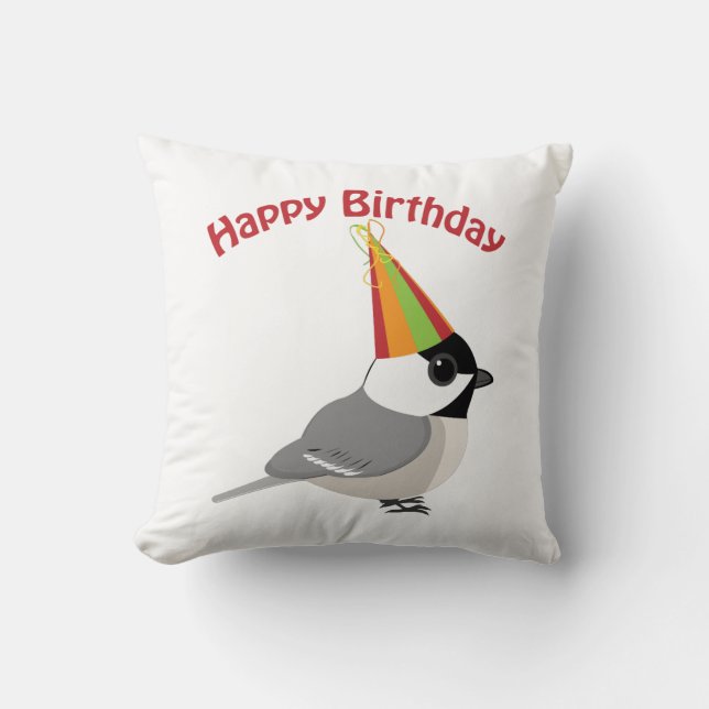Happy Birthday Chickadee Kissen (Vorderseite)