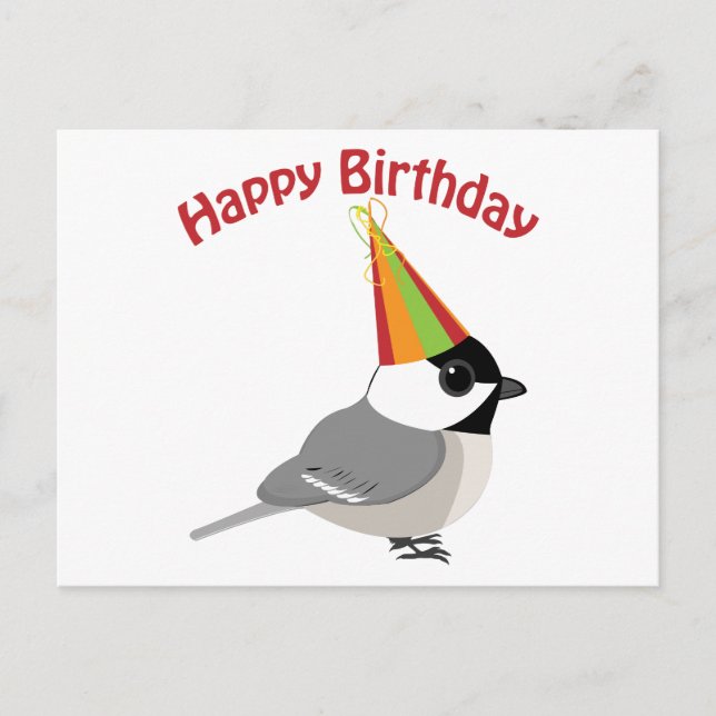 Happy Birthday Chickadee Postkarte (Vorderseite)