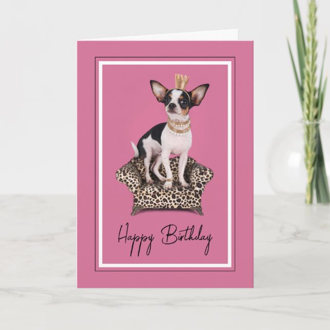 Happy Birthday | Chihuahua Princess Karte (Vorderseite)