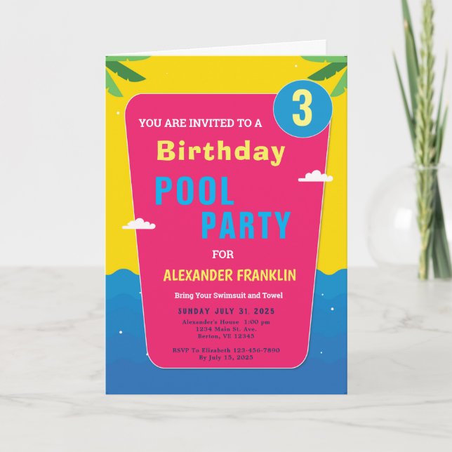Happy Birthday Child Kids Girl Boy Age Personalize Einladung (Vorderseite)
