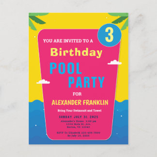 Happy Birthday Child Kids Girl Boy Age Personalize Einladungspostkarte