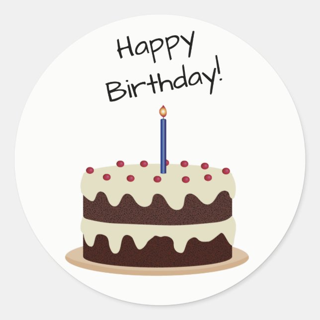 Happy Birthday Chocolate and Vanilla Cake Sticker (Vorderseite)