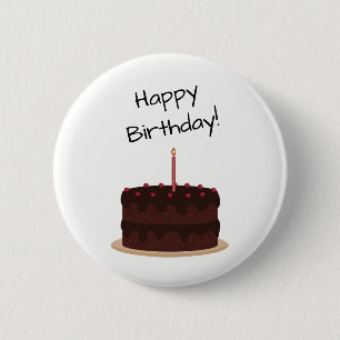 Happy Birthday Chocolate Cake Button