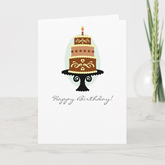 Happy Birthday Chocolate Cake Card Karte (Vorderseite)