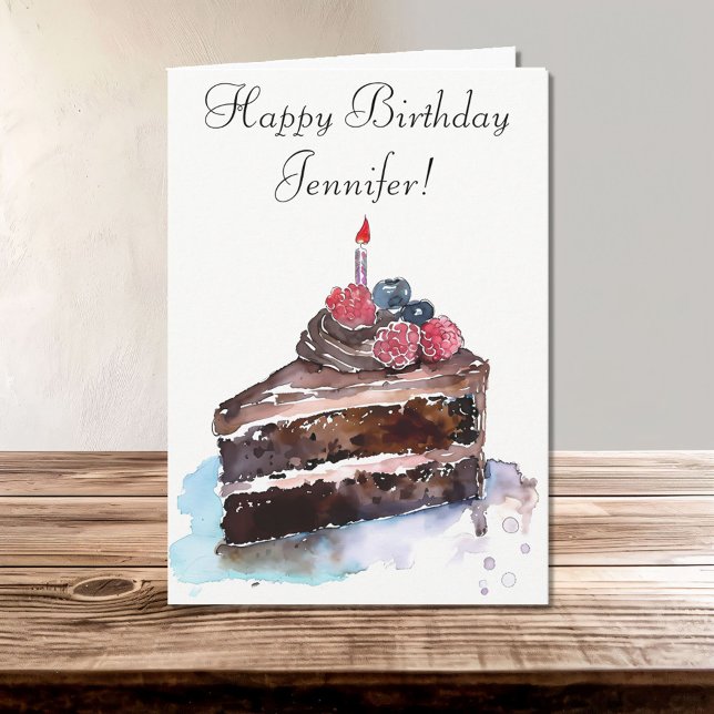 Happy Birthday Chocolate Cake mit Candle Karte (Von Creator hochgeladen)