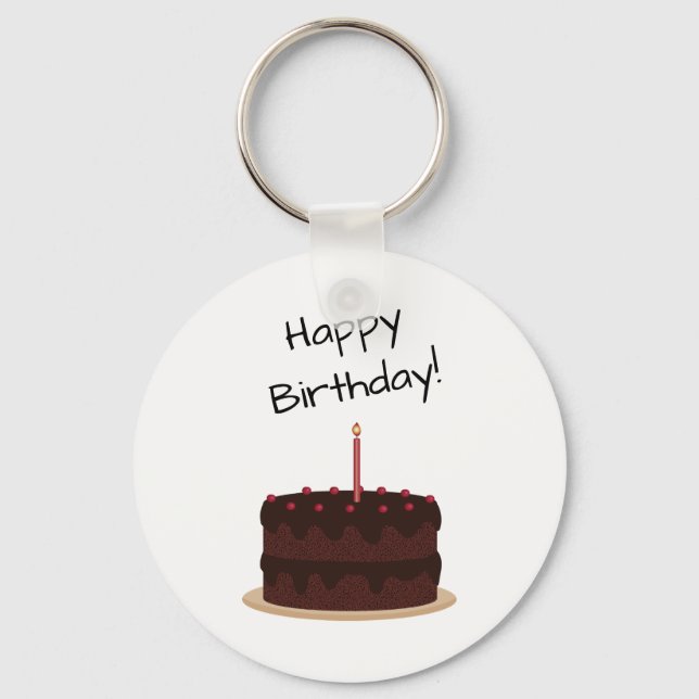 Happy Birthday Chocolate Cake Schlüsselanhänger (Vorderseite)