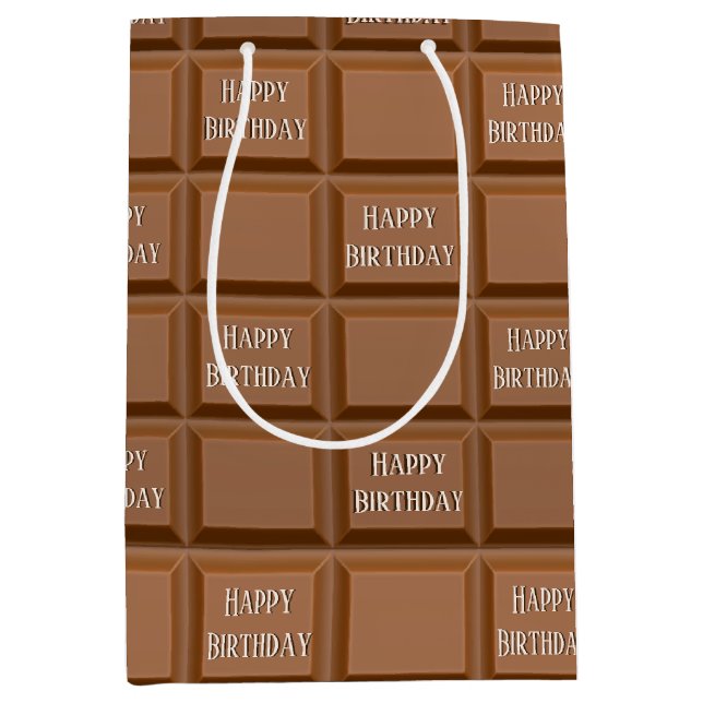 Happy Birthday Chocolate Candy Bar Mittlere Geschenktüte (Vorderseite)
