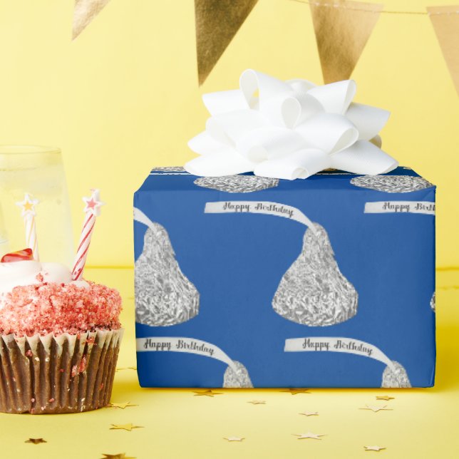Happy Birthday Chocolate Kisses Geschenkpapier (Geburtstagsparty)