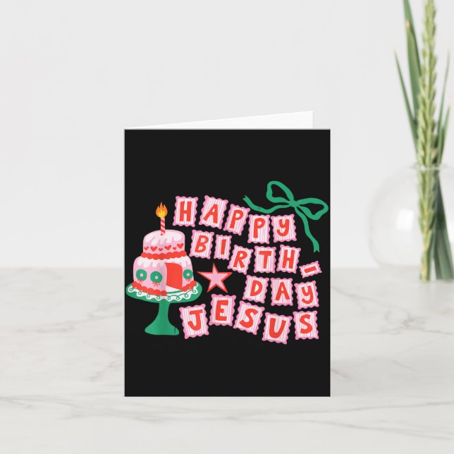 Happy Birthday Christian Jesus Christmas Preppy Bd Karte (Vorderseite)
