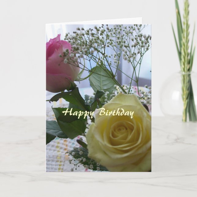 Happy Birthday Christlich Card Rose Karte (Vorderseite)