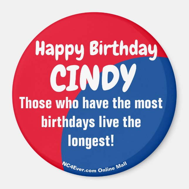 Happy Birthday CINDY Magnet (Vorne)