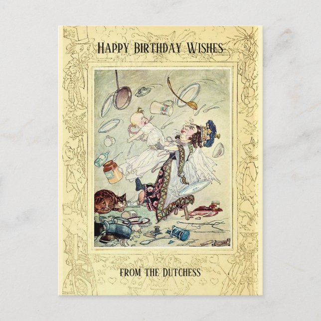 Happy Birthday Classic Alice Dutchess Postkarte (Vorderseite)