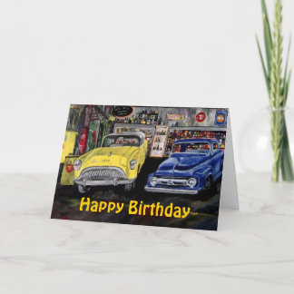 Happy Birthday Classic Car Card Karte