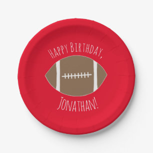 Happy Birthday Classic Football Red Paper Teller