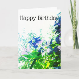 *~* Happy Birthday Clematis Blue Blume Customize Karte