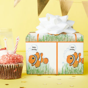 Happy Birthday Clownfish Geschenkpapier
