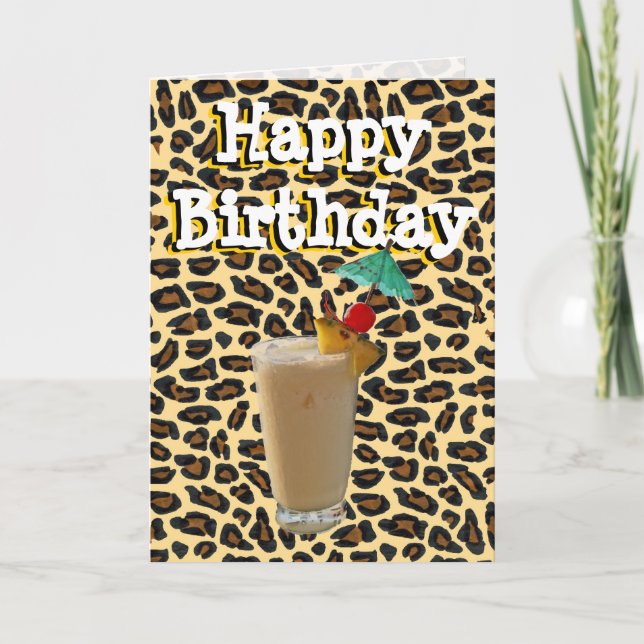Happy Birthday Cocktail Toast Karte (Vorderseite)