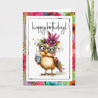 Happy Birthday Coffee Loving Chicken Card Karte