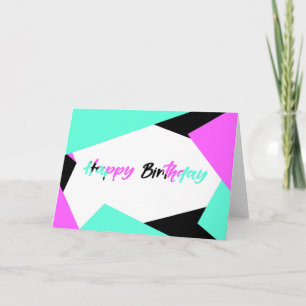 Happy Birthday Color Blocking Card   Aquamariner s Karte