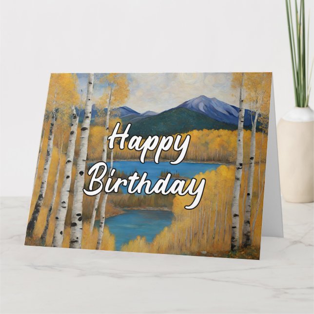 Happy Birthday Colorado Mountain Lake Karte (Vorderseite)